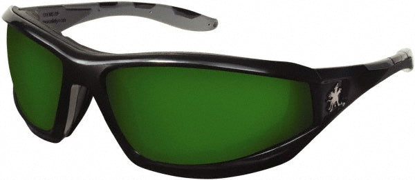 MCR Safety RP2130 Safety Glasses: Scratch-Resistant, Polycarbonate, Green Lenses, Full-Framed