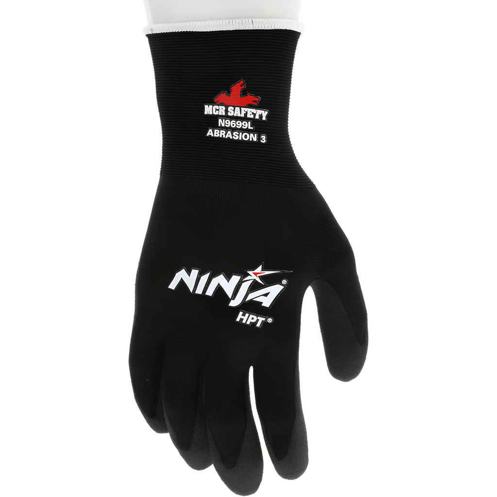 MCR Safety N9699S Work Gloves: Ninja N9699, Size Small, PVC-Coated Nylon, General Purpose