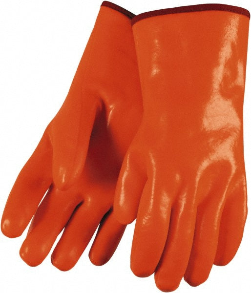 MCR Safety 6712F Chemical Resistant Gloves: Memphis Size Large, 28.00 mil, Polyvinylchloride, Supported