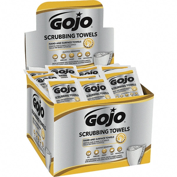 GOJO Scrubbing Towels, 80 Count Individually Wrapped Wipes in a Counter Display - 6380-04
