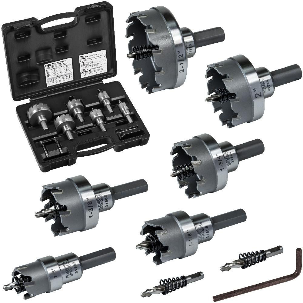 Klein Tools 31873 Industrial Hole Saw Kit: 8 Pc, 2-1/2 to 7/8" Dia