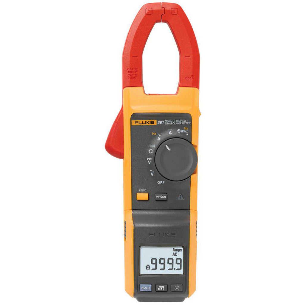Fluke FLUKE- 381 Clamp Meter: Clamp On, 1.3386" Jaw, True RMS, 60000 ohm, 1000 DC Amp, 1000 VAC, 1000 VDC