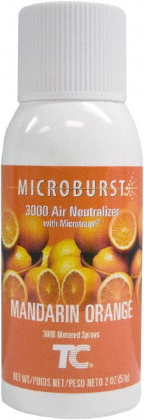 Rubbermaid FG402408 Microburst 3000 Aerosol Air Freshener Refill, Mandarin Orange, Automatic Odor Control System