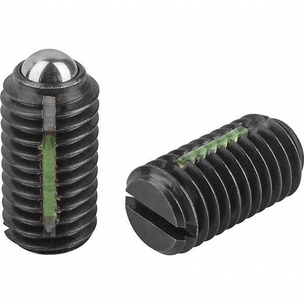 KIPP K0321.AD Threaded Ball Plunger: 6-32, 0.0591" Ball Dia, 0.2756" Body Length, 0.0197" Max Ball Reach
