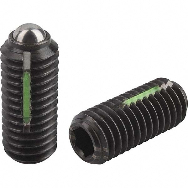 KIPP K0325.2A3 Threaded Ball Plunger: 5/16-18, 0.1969" Ball Dia, 0.7087" Body Length, 0.0591" Max Ball Reach