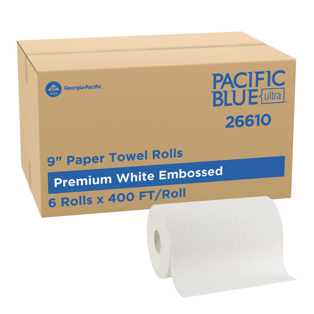 Georgia Pacific 26610 Pacific Blue Ultra 9" Paper Towel Rolls (Previously Sofpull), White
