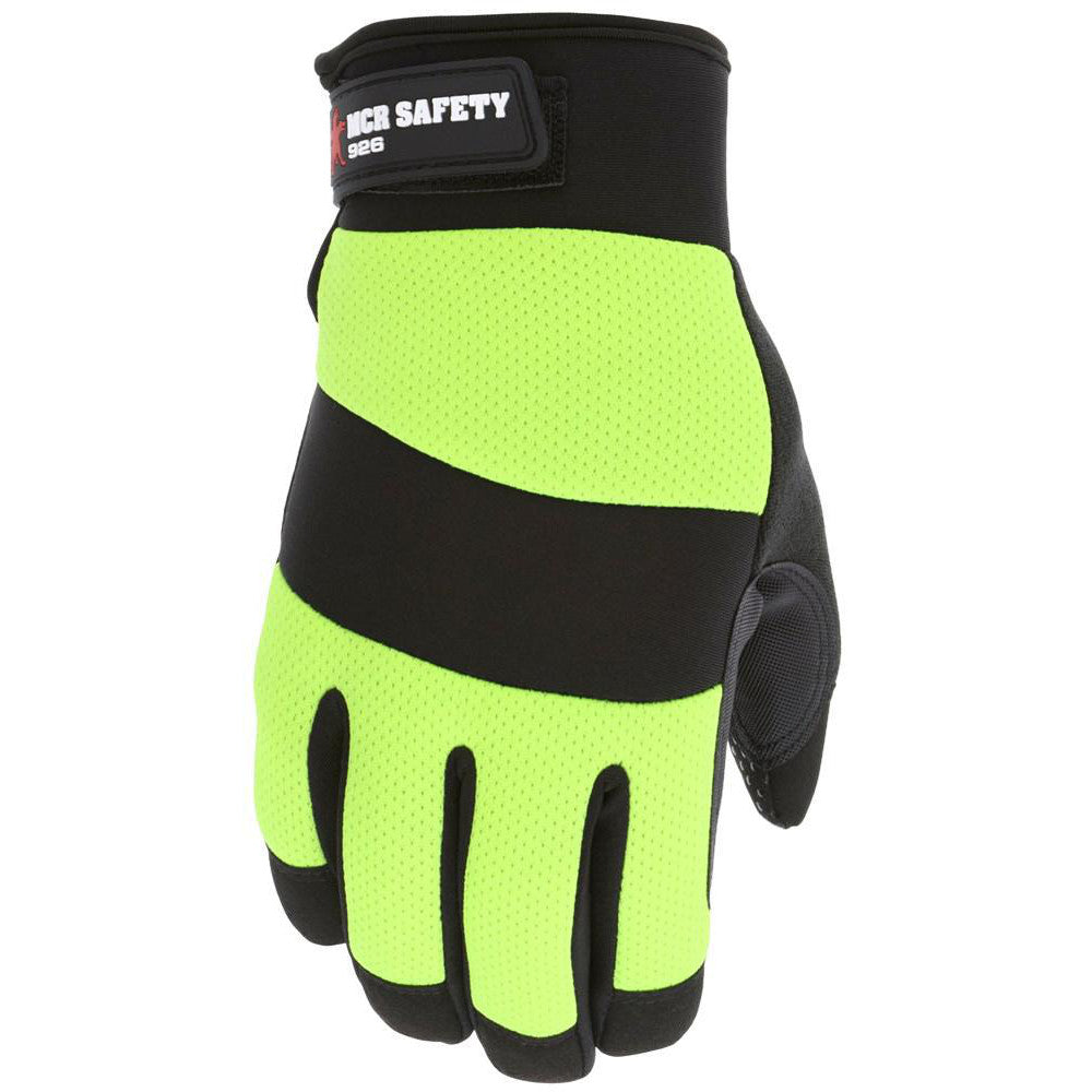 MCR Safety 926XL Work Gloves: Memphis 926, Size X-Large, Synthetic Leather Lined, Synthetic Leather, Mechanic's & Lifting