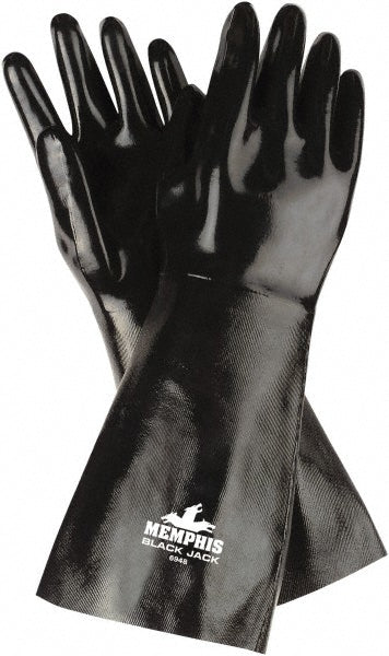 MCR Safety 6948 Chemical Resistant Gloves: Black Jack Size Large, 31.00 mil, Neoprene, Supported