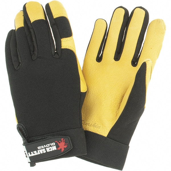 MCR Safety 901XL Work Gloves: Memphis 901, Size X-Large, Spandex & Deerskin Leather Lined, Spandex & Deerskin Leather, Mechanic's & Lifting