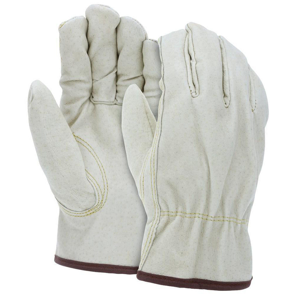 MCR Safety 3451XL Work Gloves: Memphis 3451, Size X-Large, Pigskin Leather Lined, Pigskin Leather, General Purpose