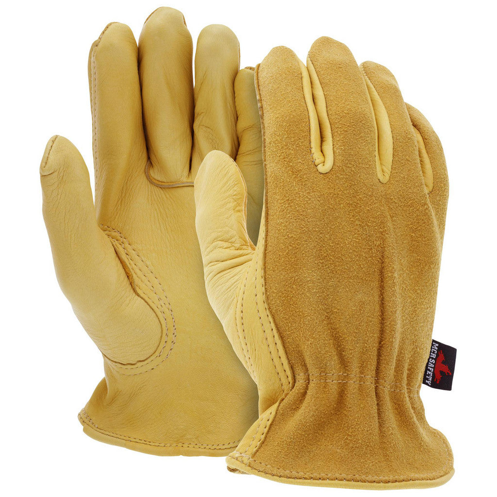 MCR Safety 3505XL Work Gloves: Memphis 3505, Size X-Large, Deerskin Leather Lined, Deerskin Leather, General Purpose