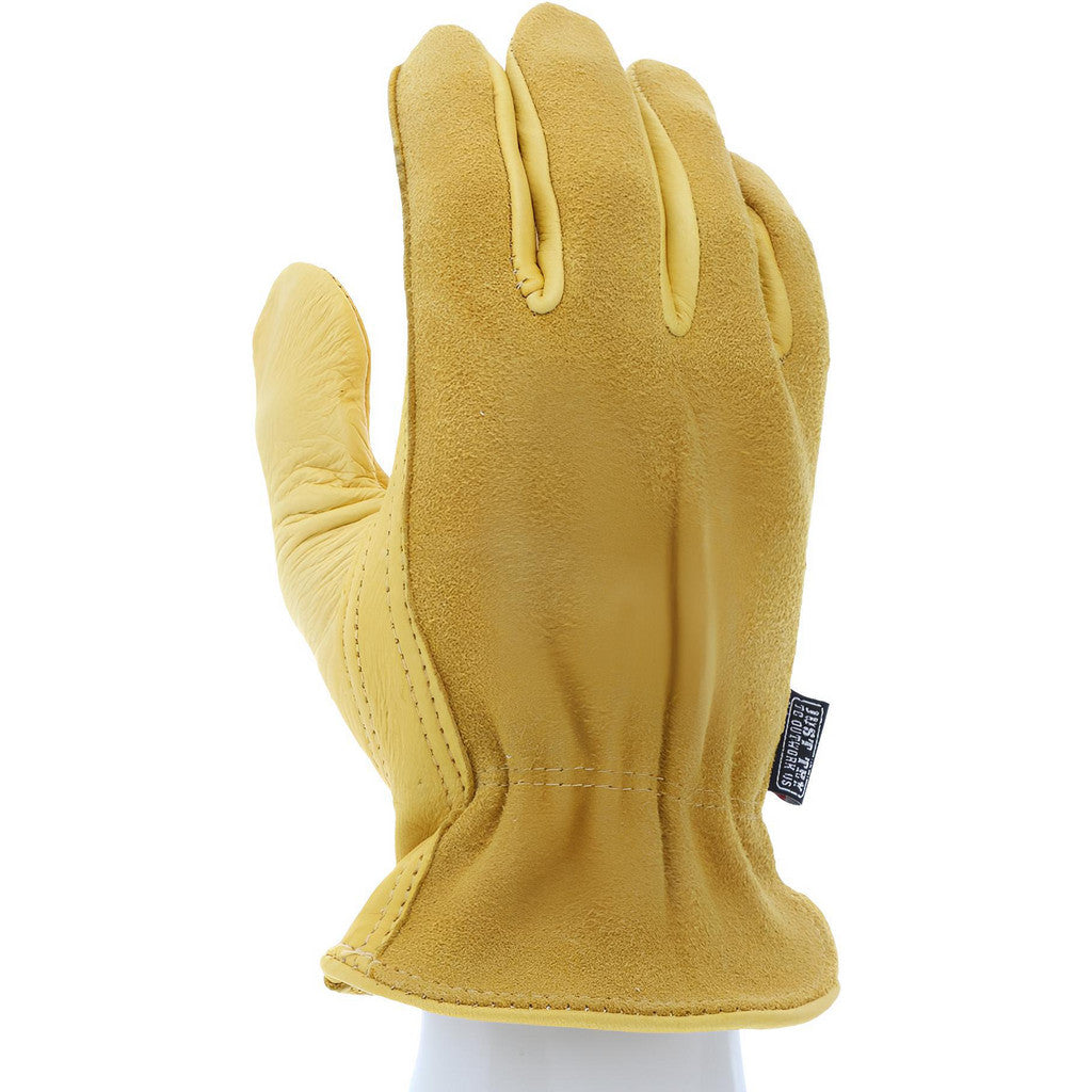 MCR Safety 3505M Work Gloves: Memphis 3505, Size Medium, Deerskin Leather Lined, Deerskin Leather, General Purpose