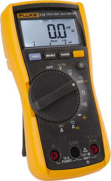 Fluke FLUKE-115 CAT III, Auto Ranging Digital Manual Ranging & True RMS Multimeter: 600 VAC/VDC
