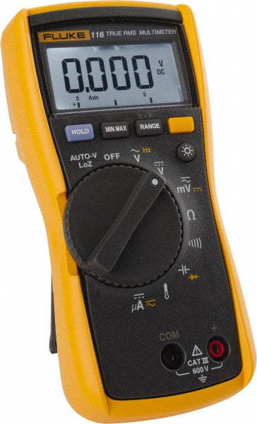 Fluke FLUKE-116 CAT III, Auto Ranging Digital Manual Ranging & True RMS Multimeter: 600 VAC/VDC