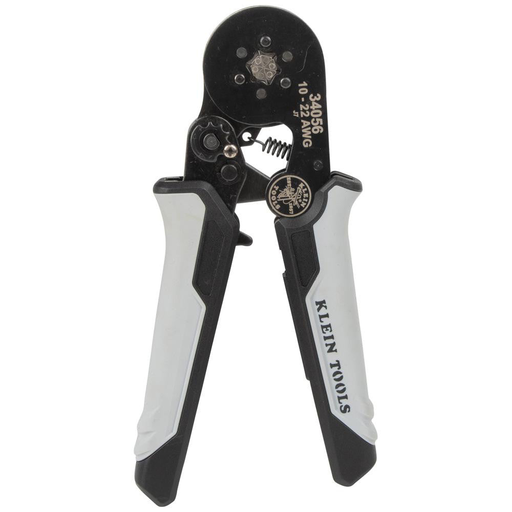 Klein Tools 34056 Crimpers; Handle Style: Dual Material; Type: Ratcheting Crimper; Crimper Type: Ferrule; Maximum Wire Gauge: 22; Capacity: 10 - 22 AWG; Handle Material: Plastic