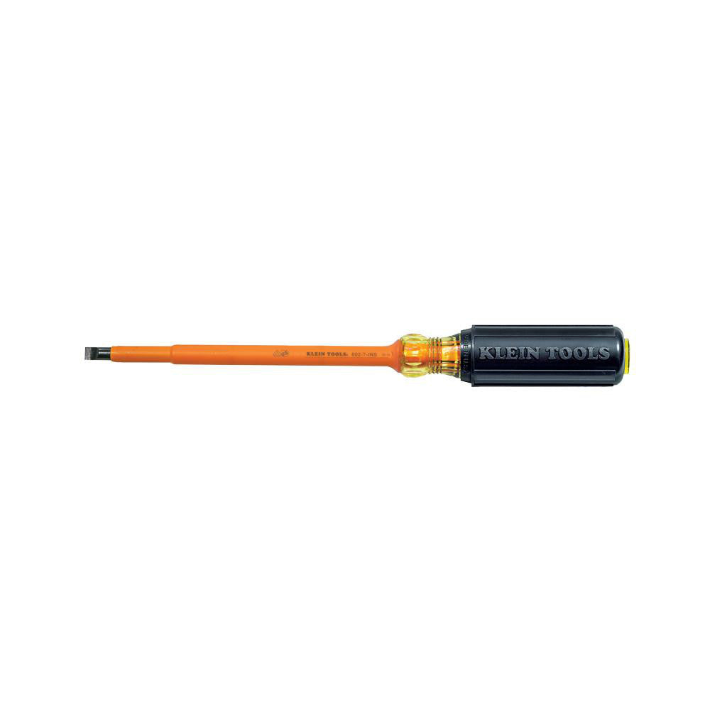 Klein Tools 602-7-INS Slotted Screwdriver: 5/16" Width, 12-3/8" OAL, 7" Blade Length