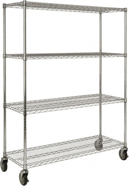 Rubbermaid FG9G8000CHRM Starter Unit Wire Shelving: 800 lb Shelf Capacity, 4 Shelves