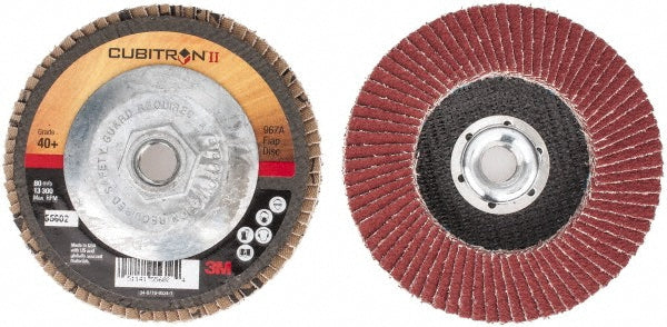 3M 7100058067 Flap Disc: 4-1/2" Dia, Premium Ceramic Alumina, Type 27