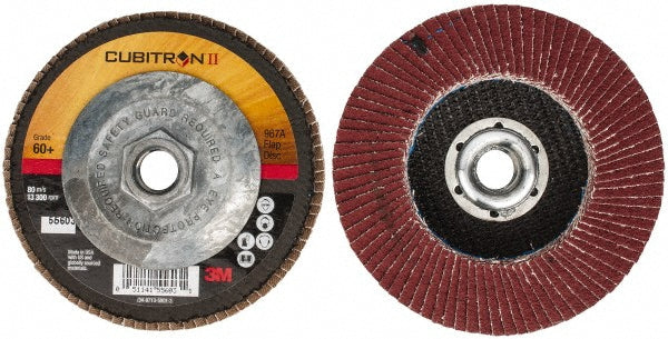 3M 7100058060 Flap Disc: 4-1/2" Dia, Premium Ceramic Alumina, Type 27