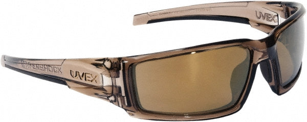 Uvex S2964 Safety Glasses: Scratch-Resistant, Polycarbonate, Gold Mirror Lenses, Full-Framed