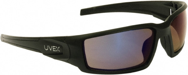 Uvex S2945 Safety Glasses: Scratch-Resistant, Polycarbonate, Blue Mirror Lenses, Full-Framed
