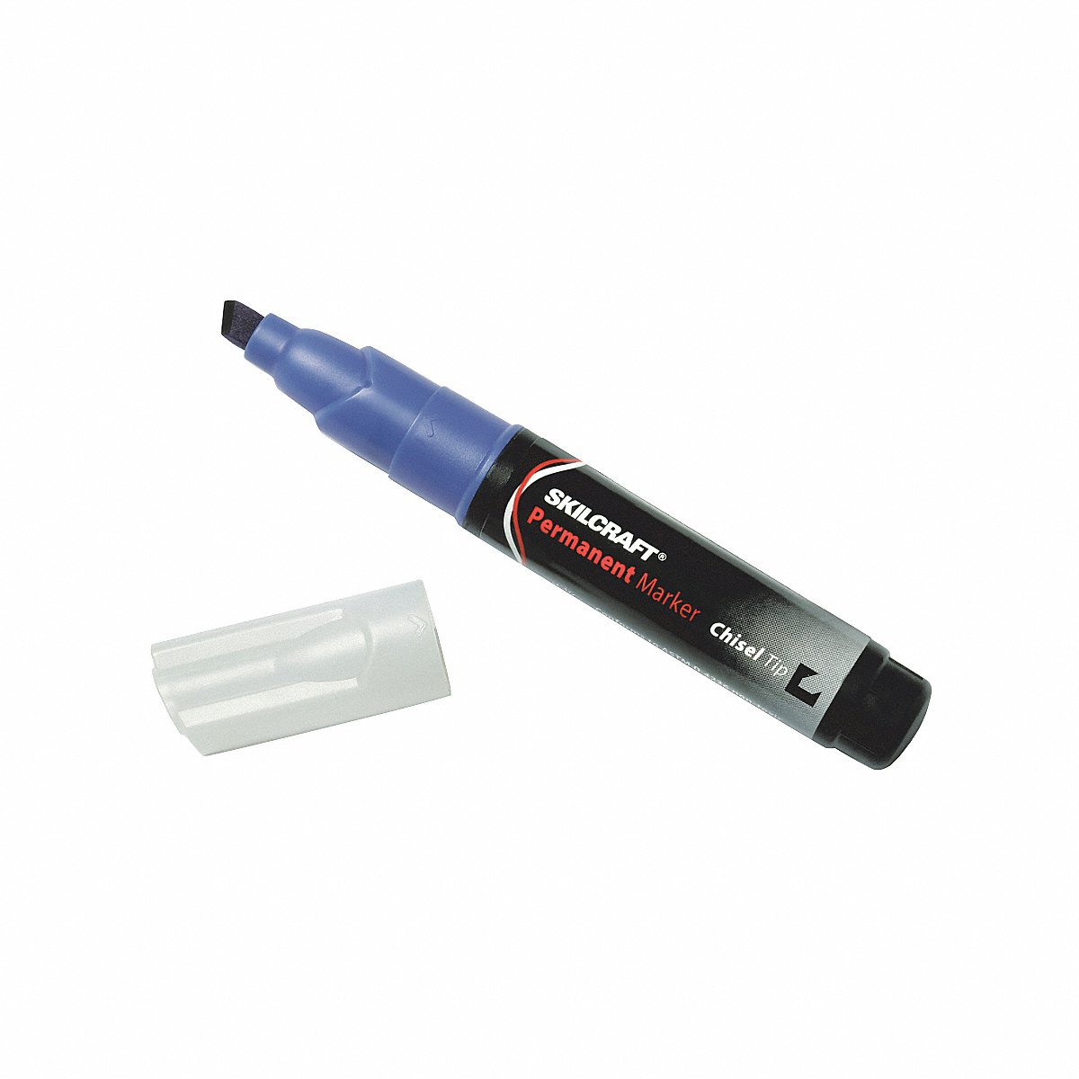AbilityOne - 7520009731060 - Large Permanent Marker - Chisel Tip - Blue Ink - 12 units
