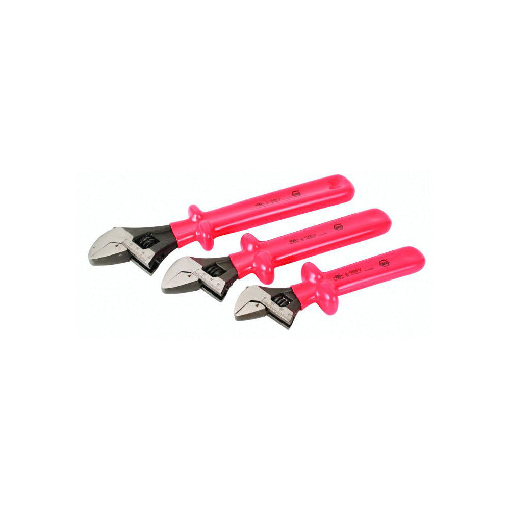 Wiha 76290 Insulated Adjustable Wrench Set: 3 Pc, 10" 12" & 8" Wrench, Inch