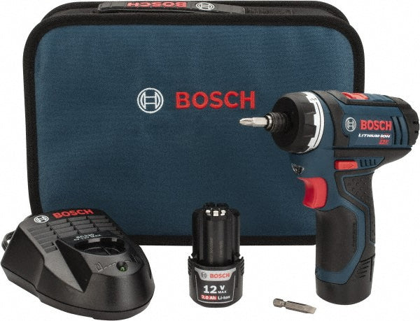 Bosch PS21-2A Cordless Screwdriver: 12V, 1/4" Bit Holder, 600 RPM, 265 in/lb, 2 Speed