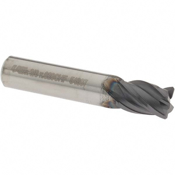 OSG VG436-3750 Corner Chamfer End Mill: 3/8" Dia, 1/2" LOC, 4 Flutes, 0.02" Chamfer Width, Solid Carbide