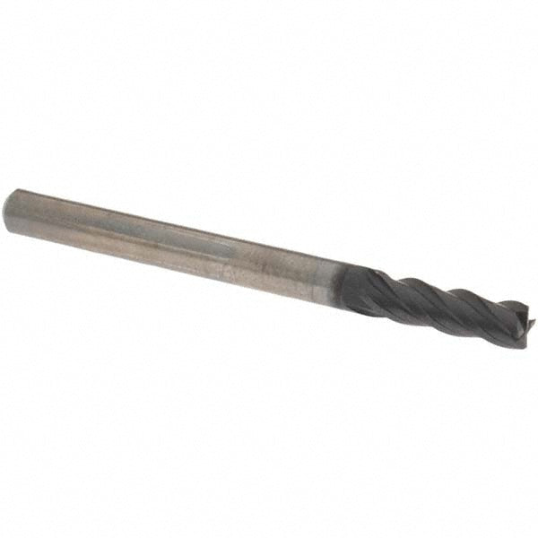 OSG VG434-1250 Corner Radius End Mill: 1/8" Dia, 3/8" LOC, 0.0100" Corner Radius, 4 Flute, Solid Carbide