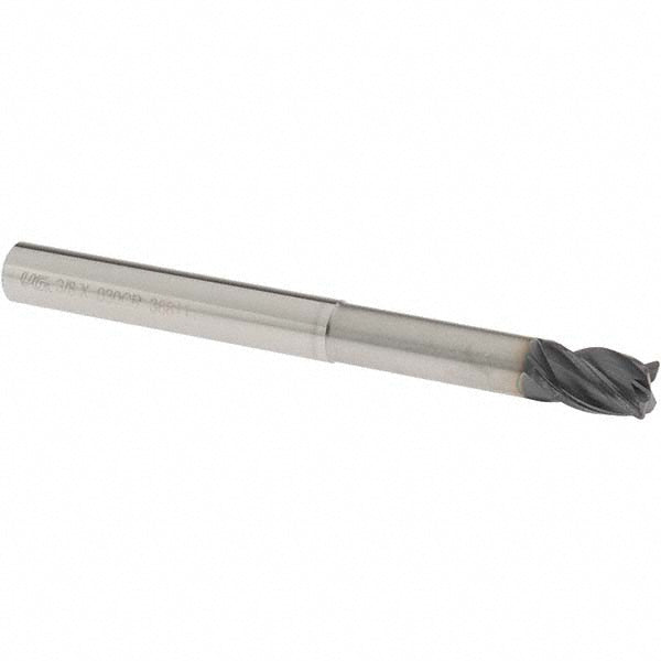OSG VG446-3750 Corner Radius End Mill: 3/8" Dia, 1/2" LOC, 0.0300" Corner Radius, 4 Flute, Solid Carbide