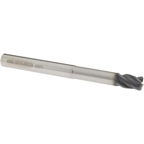OSG VG446-3751 Corner Radius End Mill: 3/8" Dia, 1/2" LOC, 0.0600" Corner Radius, 4 Flute, Solid Carbide