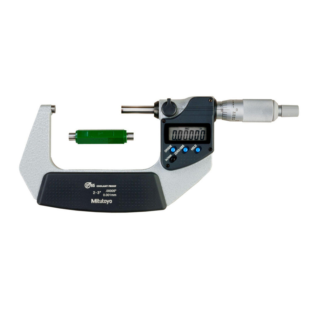 Mitutoyo 293-342-32 Electronic Outside Micrometer: 3" Max, Solid Carbide Face, IP65