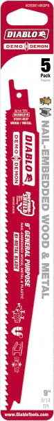 DIABLO DS0914BGP5 Reciprocating Saw Blade: 9" Long, Bi-Metal