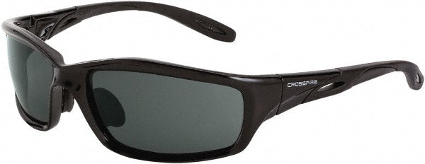 CrossFire 241 Safety Glass: Scratch-Resistant, Polycarbonate, Smoke Lenses, Full-Framed, UV Protection