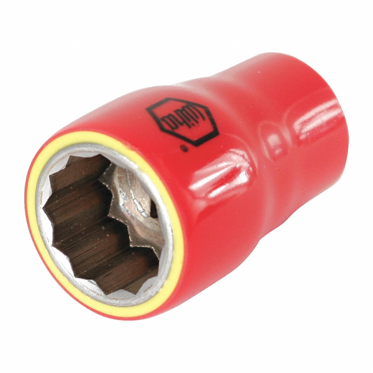 Wiha Insulated Socket, Steel, 12-Point, 17 mm, Chrome, 1/2" Drive (31617)