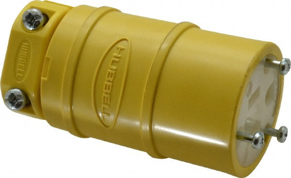Hubbell Wiring Device-Kellems HBL1547 Straight Blade Connector: Commercial, 5-15R, 125VAC, Yellow