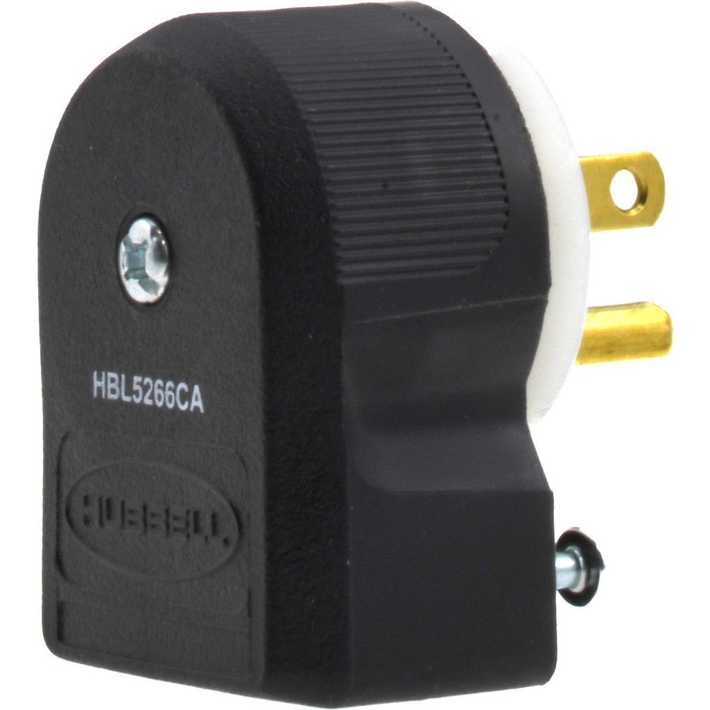 Hubbell Wiring Device-Kellems HBL5266CA Straight Blade Plug: 5-15P, 125VAC, Black & White