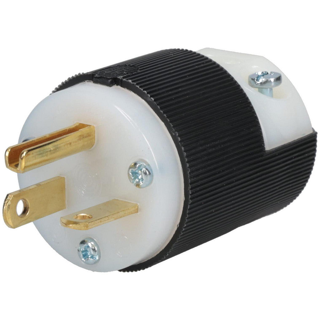 Hubbell Wiring Device-Kellems HBL5466C Straight Blade Plug: 6-20P, 250VAC, Black & White