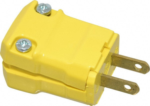 Hubbell Wiring Device-Kellems HBL5865VY Straight Blade Plug: 1-15P, 125VAC, Yellow