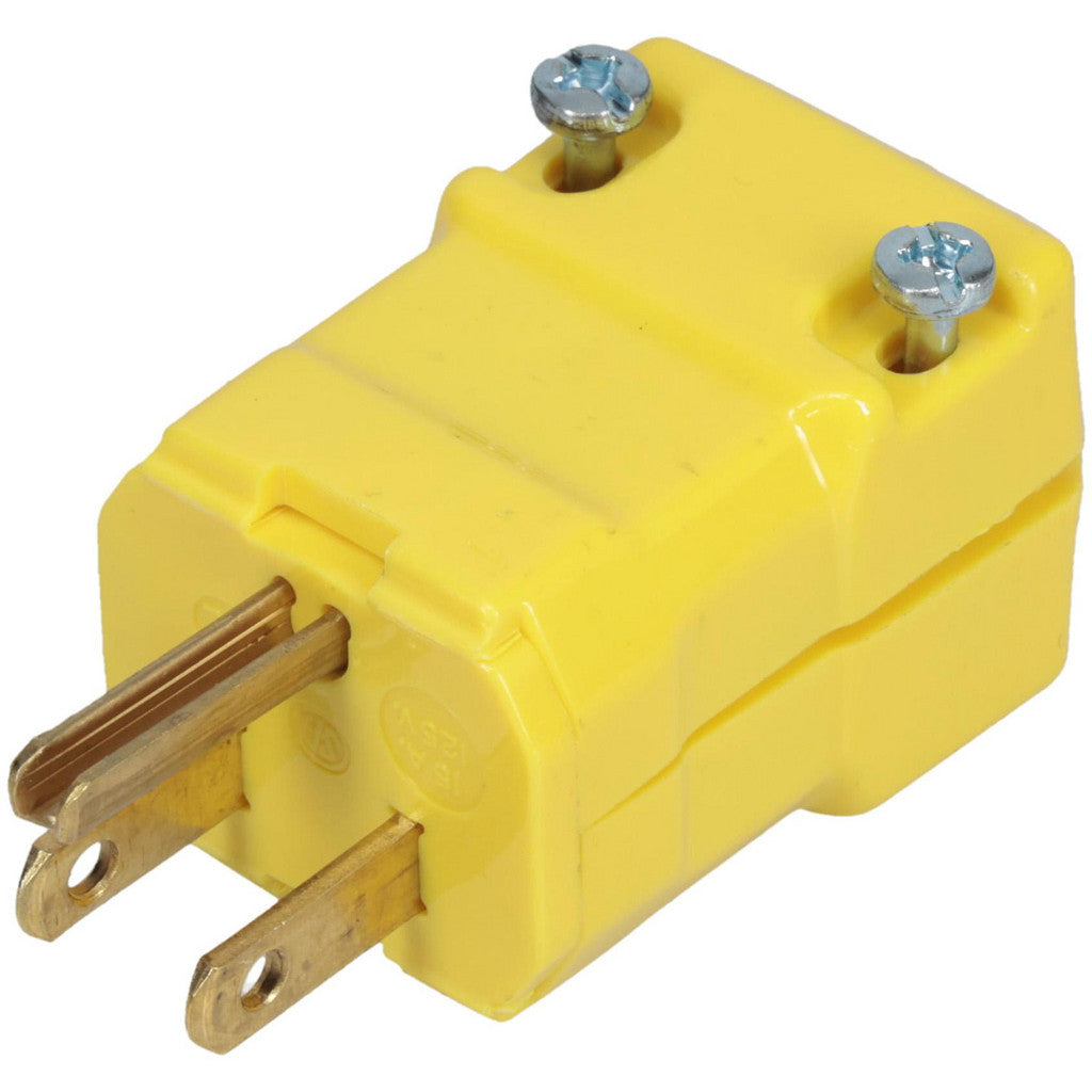 Hubbell Wiring Device-Kellems HBL5965VY Straight Blade Plug: 5-15P, 125VAC, Yellow