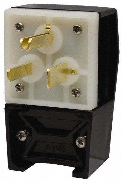 Hubbell Wiring Device-Kellems HBL9368 Straight Blade Plug: 6-50P, 250VAC, Black & White