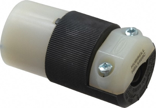 Hubbell Wiring Device-Kellems HBL5469C Straight Blade Connector: 6-20R, 250VAC, Black & White