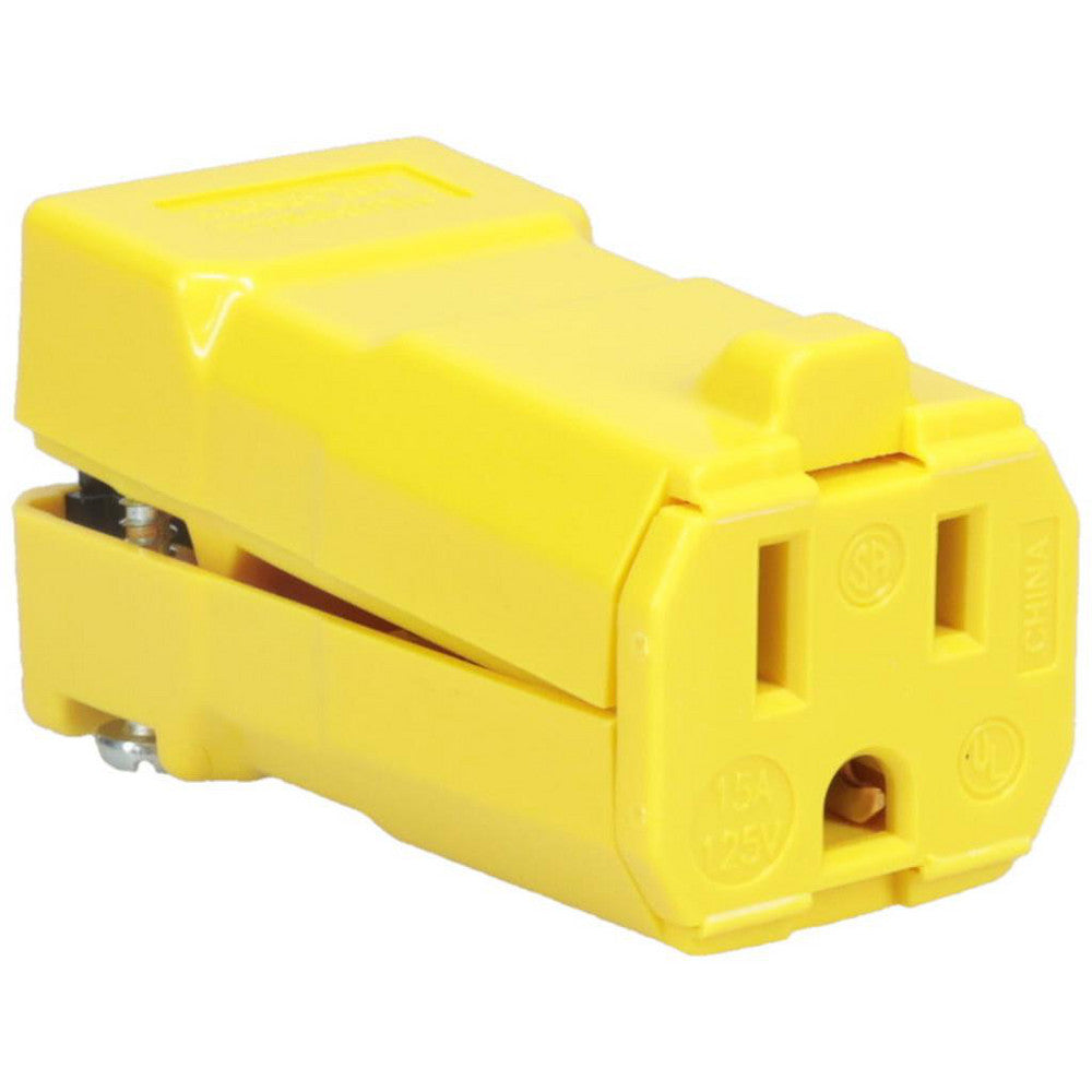 Hubbell Wiring Device-Kellems HBL5969VY Straight Blade Connector: 5-15R, 125VAC, Yellow