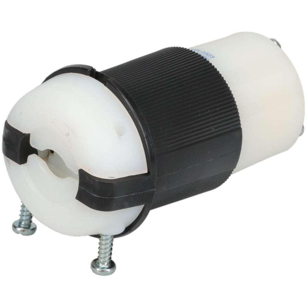 Hubbell Wiring Device-Kellems HBL2323 Locking Inlet: Connector, Industrial, L6-20R, 250V, Black & White