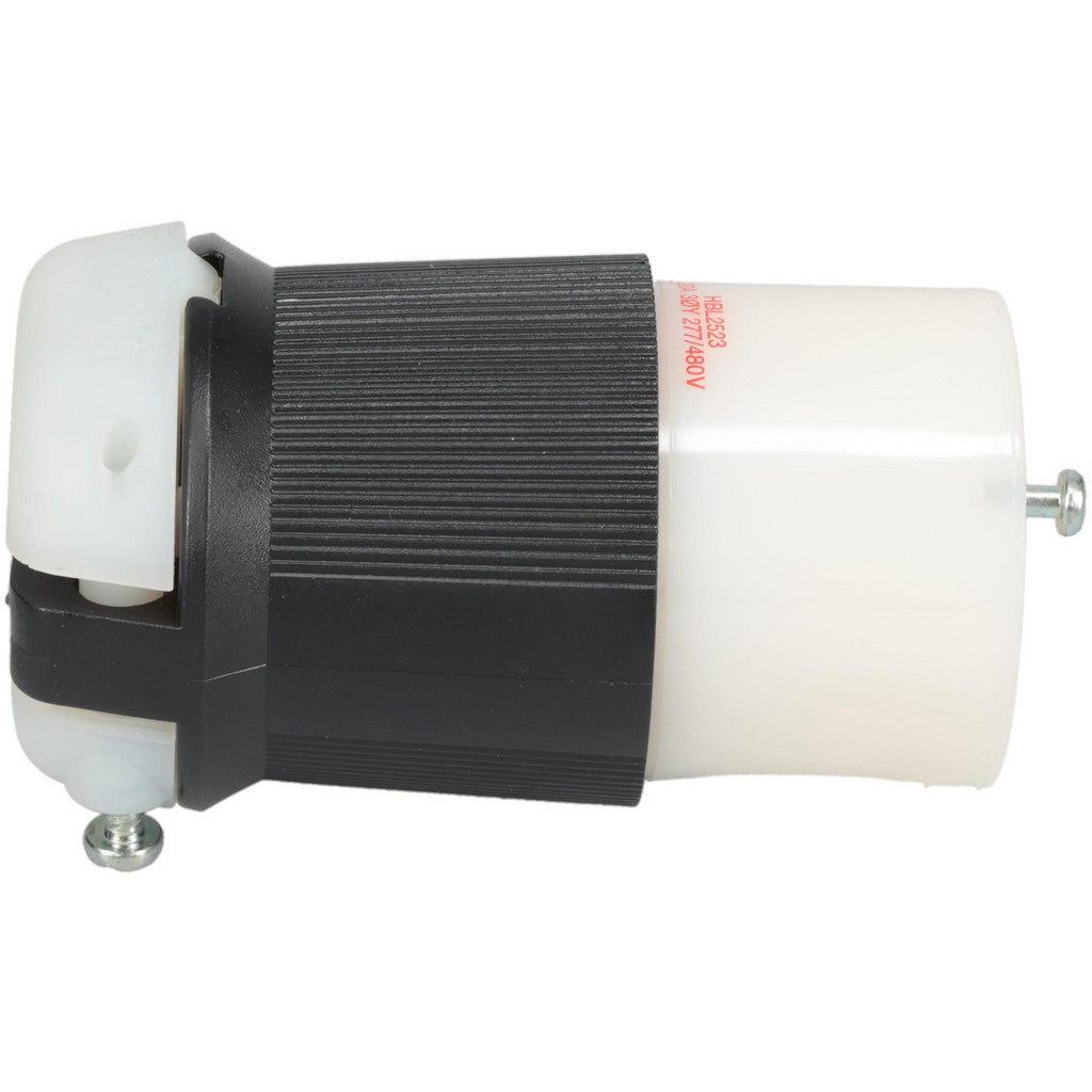 Hubbell Wiring Device-Kellems HBL2523 Locking Inlet: Connector, Industrial, L22-20R, 277 & 480V, Black & White