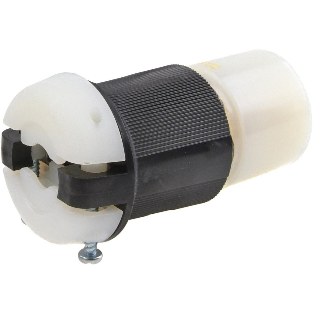 Hubbell Wiring Device-Kellems HBL2613 Locking Inlet: Connector, Industrial, L5-30R, 125V, Black & White
