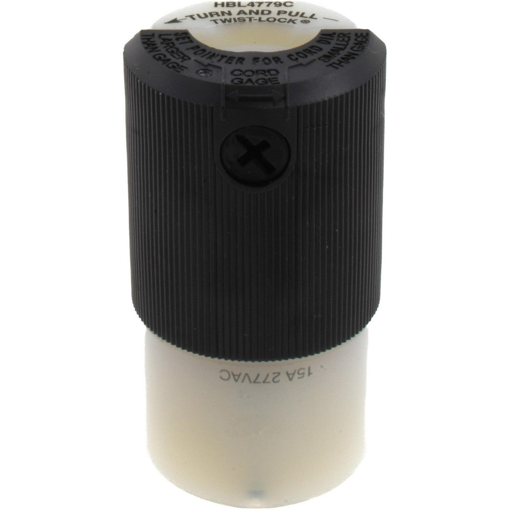 Hubbell Wiring Device-Kellems HBL4779C Locking Inlet: Connector, Industrial, L7-15R, 277V, Black & White