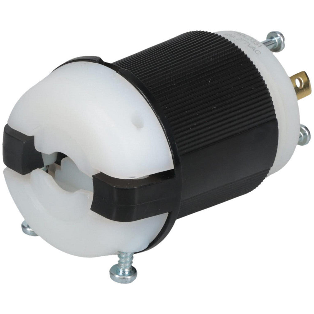 Hubbell Wiring Device-Kellems HBL2331 Locking Inlet: Plug, Industrial, L7-20P, 277V, Black & White