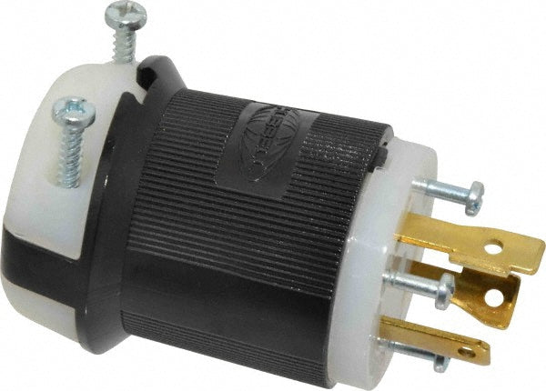 Hubbell Wiring Device-Kellems HBL2641 Locking Inlet: Plug, Industrial, L8-30P, 480V, Black & White